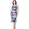 imageMatchable Family Hawaiian Luau Men Women Girl Boy Clothes in Sunset BlueWomen Mermaid Dress