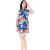 imageMatchable Family Hawaiian Luau Men Women Girl Boy Clothes in Sunset BlueWomen Shirt Dress