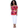 imageMatchable Family Hawaiian Luau Men Women Girl Boy Clothes in Sunset RedWomen Offshoulder Ruffle Top