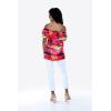 imageMatchable Family Hawaiian Luau Men Women Girl Boy Clothes in Sunset RedWomen Offshoulder Ruffle Top