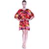 imageMatchable Family Hawaiian Luau Men Women Girl Boy Clothes in Sunset RedWomen Short Poncho