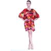 imageMatchable Family Hawaiian Luau Men Women Girl Boy Clothes in Sunset RedWomen Short Poncho
