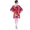 imageMatchable Family Hawaiian Luau Men Women Girl Boy Clothes in Sunset RedWomen Short Poncho