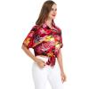 imageMatchable Family Hawaiian Luau Men Women Girl Boy Clothes in Sunset RedWomen Tie Front Shirt