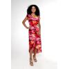 imageMatchable Family Hawaiian Luau Men Women Girl Boy Clothes in Sunset RedWomen Wrap Ruffle