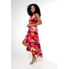 imageMatchable Family Hawaiian Luau Men Women Girl Boy Clothes in Sunset RedWomen Wrap Ruffle