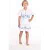 imageMatchable Family Hawaiian Luau Men Women Girl Boy Clothes in White with Blue HibiscusBoy Short Sleeve
