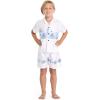 imageMatchable Family Hawaiian Luau Men Women Girl Boy Clothes in White with Blue HibiscusBoy Short Sleeve