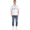 imageMatchable Family Hawaiian Luau Men Women Girl Boy Clothes in White with Blue HibiscusMen Short Sleeve