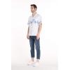 imageMatchable Family Hawaiian Luau Men Women Girl Boy Clothes in White with Blue HibiscusMen Short Sleeve