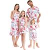 imageMatchable Family Hawaiian Luau Men Women Girl Boy Clothes in Misty Lotus WhiteGirl Fit and Flare