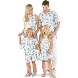 imageMatchable Family Hawaiian Luau Men Women Girl Boy Clothes in Vintage Tropical ToileGirl Fit and Flare