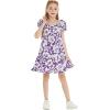imageMatchable Family Hawaiian Luau Men Women Girl Boy Clothes in Classic Vintage Hibiscus PurpleGirl Simple Muumuu
