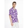 imageMatchable Family Hawaiian Luau Men Women Girl Boy Clothes in Classic Vintage Hibiscus PurpleMen Short Sleeve