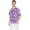 imageMatchable Family Hawaiian Luau Men Women Girl Boy Clothes in Classic Vintage Hibiscus PurpleMen Short Sleeve