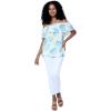 imageMatchable Family Hawaiian Luau Men Women Girl Boy Clothes in Pacific Palm CreamWomen Offshoulder Ruffle Top