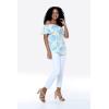 imageMatchable Family Hawaiian Luau Men Women Girl Boy Clothes in Pacific Palm CreamWomen Offshoulder Ruffle Top