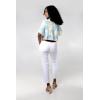 imageMatchable Family Hawaiian Luau Men Women Girl Boy Clothes in Pacific Palm CreamWomen Tie Front Shirt