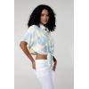 imageMatchable Family Hawaiian Luau Men Women Girl Boy Clothes in Pacific Palm CreamWomen Tie Front Shirt