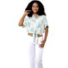 imageMatchable Family Hawaiian Luau Men Women Girl Boy Clothes in Pacific Palm CreamWomen Tie Front Shirt