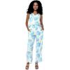 imageMatchable Family Hawaiian Luau Men Women Girl Boy Clothes in Pacific Palm CreamWomen V Neck Jumpsuit