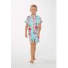 imageMatchable Family Hawaiian Luau Men Women Girl Boy Clothes in Pink Hibiscus Vine TurquoiseBoy Short Sleeve