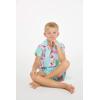 imageMatchable Family Hawaiian Luau Men Women Girl Boy Clothes in Pink Hibiscus Vine TurquoiseBoy Short Sleeve