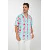 imageMatchable Family Hawaiian Luau Men Women Girl Boy Clothes in Pink Hibiscus Vine TurquoiseMen Short Sleeve