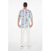 imageMatchable Family Hawaiian Luau Men Women Girl Boy Clothes in Pink Hibiscus Vine TurquoiseMen Short Sleeve