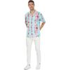 imageMatchable Family Hawaiian Luau Men Women Girl Boy Clothes in Pink Hibiscus Vine TurquoiseMen Short Sleeve