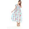 imageMatchable Family Hawaiian Luau Men Women Girl Boy Clothes in Pink Hibiscus Vine TurquoiseWomen Maxi Rahee