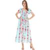imageMatchable Family Hawaiian Luau Men Women Girl Boy Clothes in Pink Hibiscus Vine TurquoiseWomen Maxi Rahee