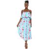 imageMatchable Family Hawaiian Luau Men Women Girl Boy Clothes in Pink Hibiscus Vine TurquoiseWomen Maxi Ruffle