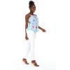 imageMatchable Family Hawaiian Luau Men Women Girl Boy Clothes in Pink Hibiscus Vine TurquoiseWomen Spaghetti Tank Top