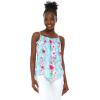 imageMatchable Family Hawaiian Luau Men Women Girl Boy Clothes in Pink Hibiscus Vine TurquoiseWomen Spaghetti Tank Top