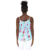 imageMatchable Family Hawaiian Luau Men Women Girl Boy Clothes in Pink Hibiscus Vine TurquoiseWomen Spaghetti Tank Top