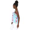 imageMatchable Family Hawaiian Luau Men Women Girl Boy Clothes in Pink Hibiscus Vine TurquoiseWomen Spaghetti Tank Top