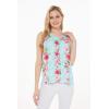 imageMatchable Family Hawaiian Luau Men Women Girl Boy Clothes in Pink Hibiscus Vine TurquoiseWomen Tank Top