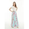 imageMatchable Family Hawaiian Luau Men Women Girl Boy Clothes in Pink Hibiscus Vine TurquoiseWomen Wide Leg Pants