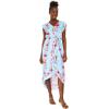 imageMatchable Family Hawaiian Luau Men Women Girl Boy Clothes in Pink Hibiscus Vine TurquoiseWomen Wrap Ruffle