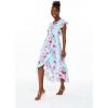 imageMatchable Family Hawaiian Luau Men Women Girl Boy Clothes in Pink Hibiscus Vine TurquoiseWomen Wrap Ruffle
