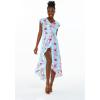 imageMatchable Family Hawaiian Luau Men Women Girl Boy Clothes in Pink Hibiscus Vine TurquoiseWomen Wrap Ruffle