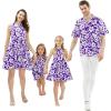 imageMatchable Family Hawaiian Luau Men Women Girl Boy Clothes in Classic Vintage Hibiscus PurpleWomen Shirt