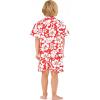imageMatchable Family Hawaiian Luau Men Women Girl Boy Clothes in Classic Vintage Hibiscus RedBoy Short Sleeve