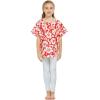 imageMatchable Family Hawaiian Luau Men Women Girl Boy Clothes in Classic Vintage Hibiscus RedGirl Poncho Top