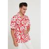 imageMatchable Family Hawaiian Luau Men Women Girl Boy Clothes in Classic Vintage Hibiscus RedMen Short Sleeve