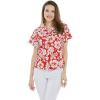 imageMatchable Family Hawaiian Luau Men Women Girl Boy Clothes in Classic Vintage Hibiscus RedWomen Shirt