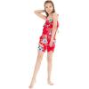 imageMatchable Family Hawaiian Luau Men Women Girl Boy Clothes in Hibiscus RedGirl Romper