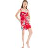 imageMatchable Family Hawaiian Luau Men Women Girl Boy Clothes in Hibiscus RedGirl Romper