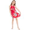 imageMatchable Family Hawaiian Luau Men Women Girl Boy Clothes in Hibiscus RedGirl Ruffle Tank